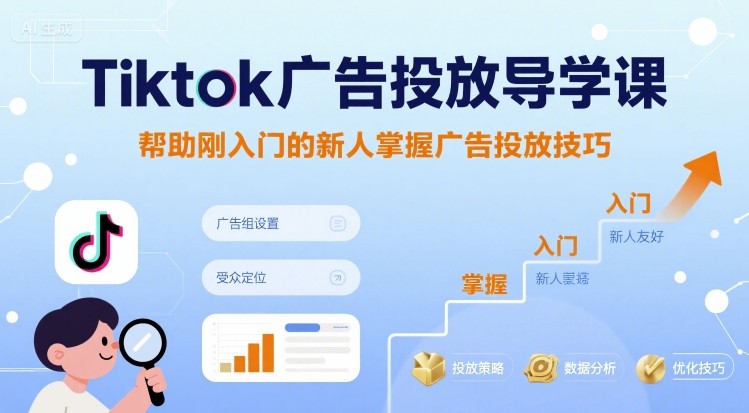 Tiktok广告投放导学课，帮助刚入门的新人掌握广告投放技巧-悟思笔记，一个低调的学习营。