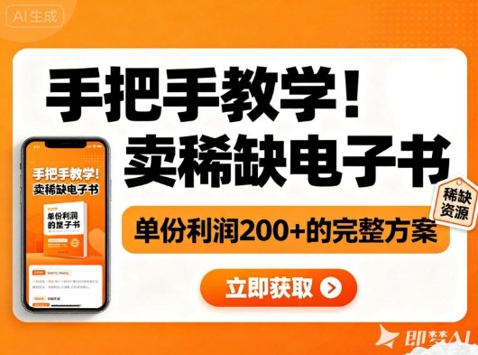 手把手教学！在小红书卖稀缺电子书，单份利润2张+的完整方案-悟思笔记，一个低调的学习营。