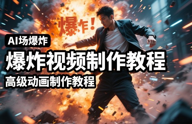 AI场景爆炸视频制作教程，利用人物实拍视频制作出高级的动画特效-悟思笔记，一个低调的学习营。