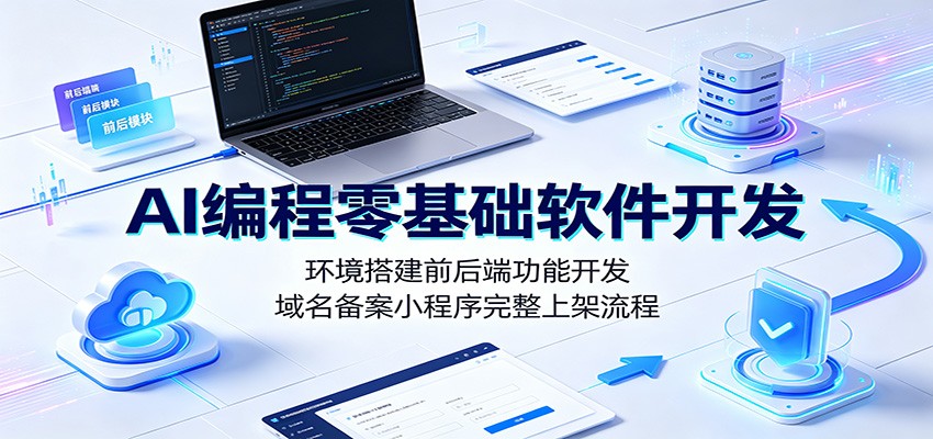 AI编程零基础软件开发：环境搭建前后端功能开发，域名备案小程序完整上架流程-悟思笔记，一个低调的学习营。