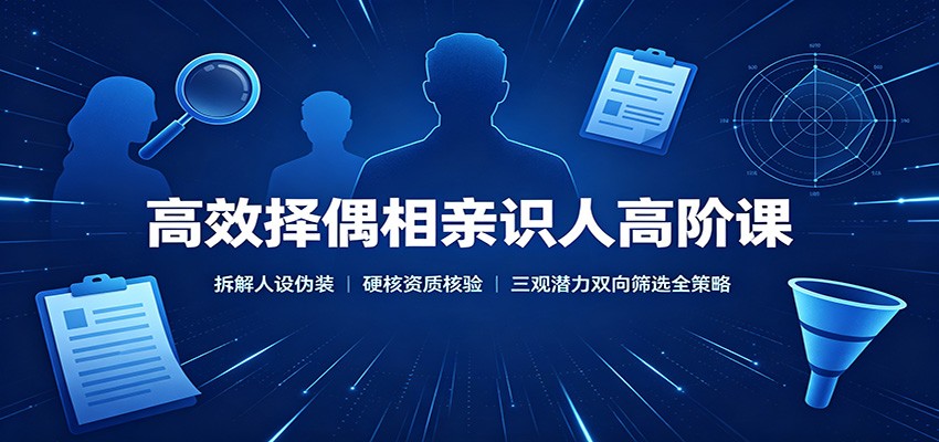 高效择偶相亲识人高阶课：拆解人设伪装，硬核资质核验，三观潜力双向筛选全策略-悟思笔记，一个低调的学习营。