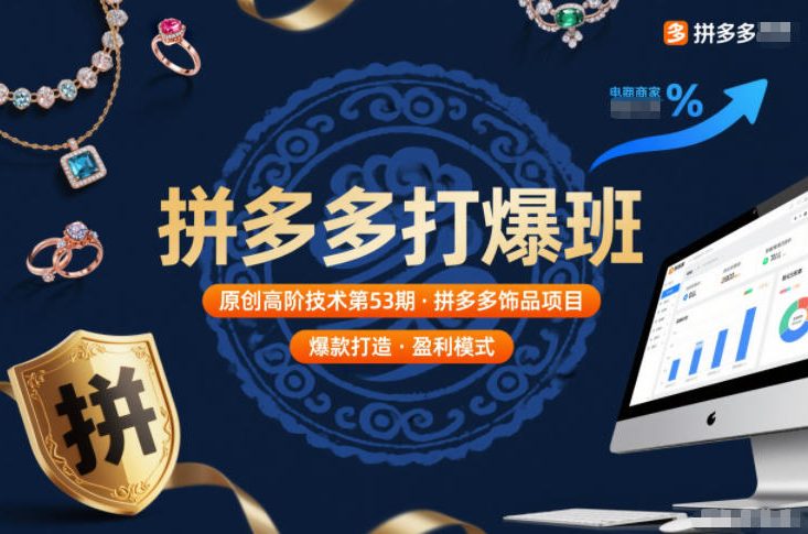 拼多多打爆班原创高阶技术第53期，拼多多饰品项目-悟思笔记，一个低调的学习营。