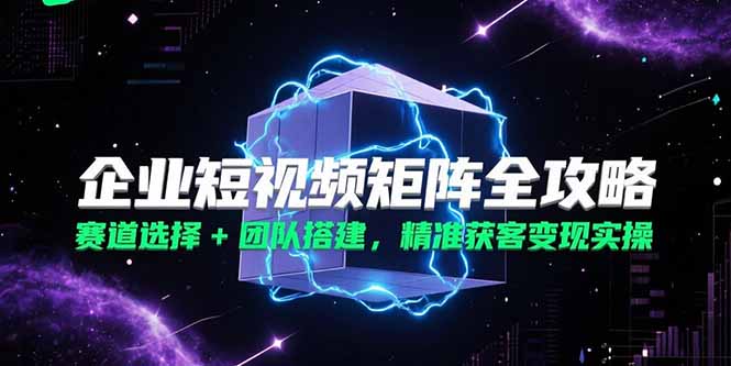 企业短视频矩阵全攻略，赛道选择+团队搭建，精准获客变现实操-悟思笔记，一个低调的学习营。