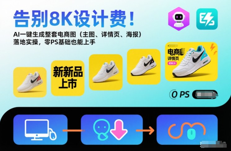 告别8K设计费！AI一键生成整套电商图(主图、详情页、海报)落地实操，零PS基础也能上手-悟思笔记，一个低调的学习营。