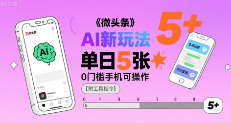 微头条AI新玩法，小白单日5张+，0门槛手机可操作【附工具指令】-悟思笔记，一个低调的学习营。