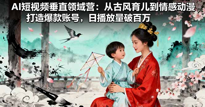 AI短视频垂直领域营：从古风育儿到情感动漫，打造爆款账号,日播放量破百万-悟思笔记，一个低调的学习营。