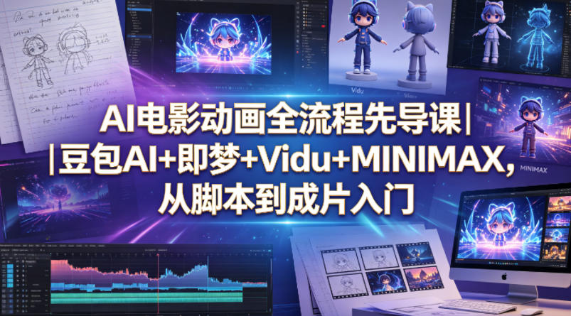 AI电影动画全流程先导课｜豆包AI+即梦+Vidu+MINIMAX，从脚本到成片入门-悟思笔记，一个低调的学习营。
