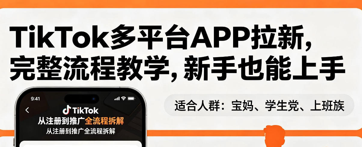 TikTok多平台APP拉新，完整流程教学，新手也能上手，轻松出海搞美金-悟思笔记，一个低调的学习营。