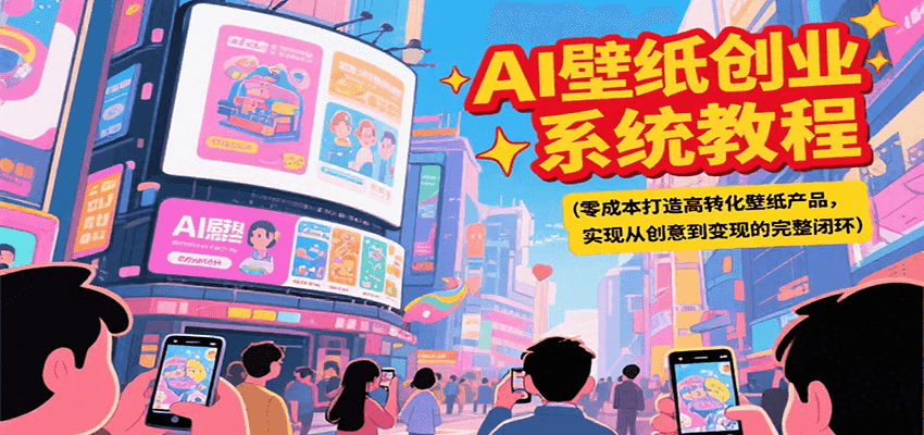 AI壁纸创业系统教程，零成本打造高转化壁纸产品，实现从创意到变现的完整闭环-悟思笔记，一个低调的学习营。