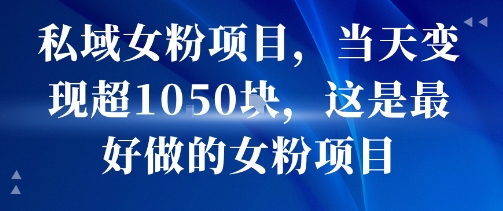 私域女粉项目，当天变现超1k，这是最好做的女粉项目，可放大操作-悟思笔记，一个低调的学习营。