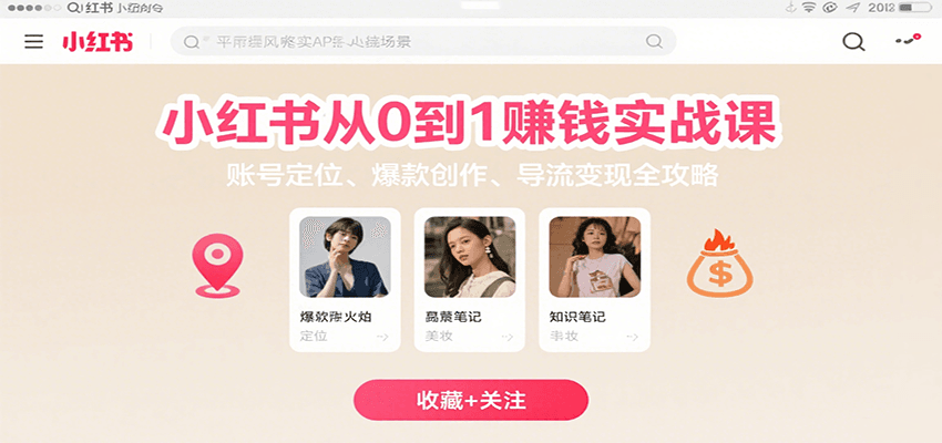 小红书从0到1赚钱实战课：账号定位、 爆款创作 、导流变现全攻略-悟思笔记，一个低调的学习营。