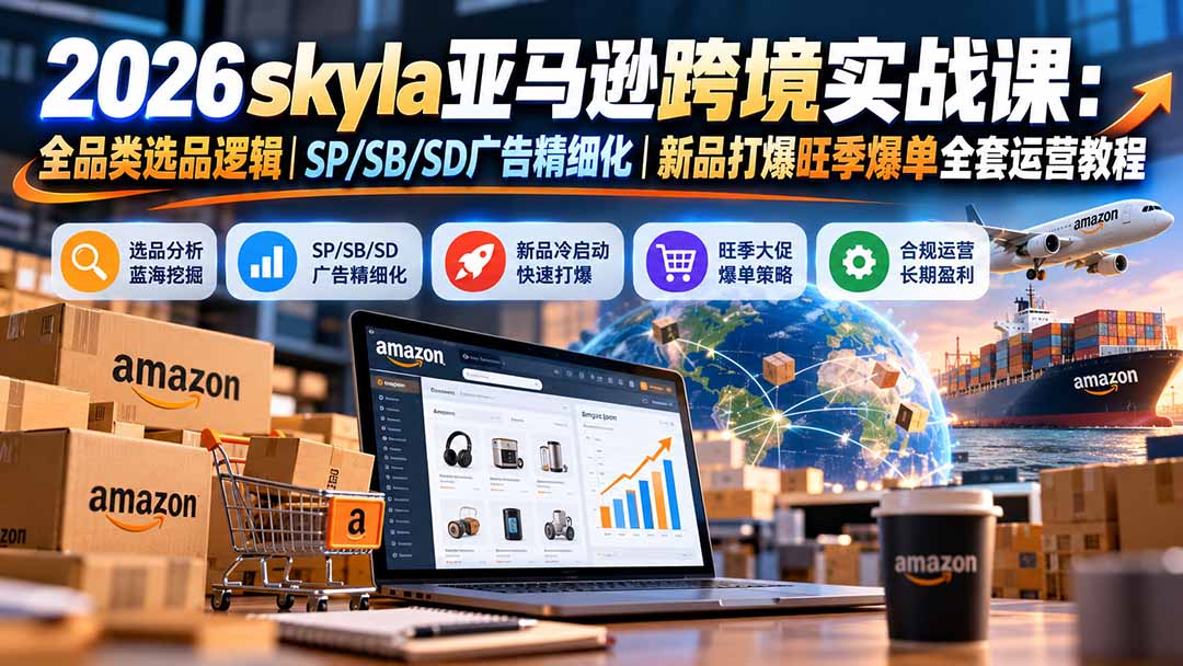 skyla亚马逊跨境实战课-更新1019：全品类选品逻辑｜SP/SB/SD广告精细化｜新品打爆旺季爆单全套运营教程-悟思笔记，一个低调的学习营。