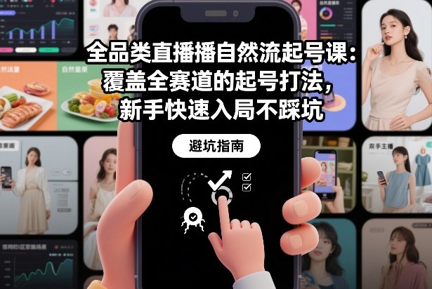 全品类直播自然流起号课：覆盖全赛道的起号打法，新手快速入局不踩坑-悟思笔记，一个低调的学习营。