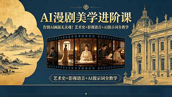 告别AI画面无灵魂！AI漫剧美学进阶课，艺术史+影视语言+AI提示词全教学-悟思笔记，一个低调的学习营。