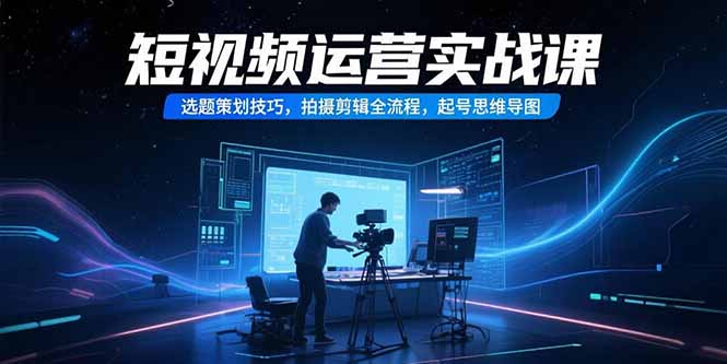 短视频运营实战课，选题策划技巧，拍摄剪辑全流程，起号思维导图-悟思笔记，一个低调的学习营。