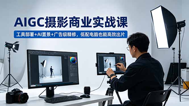 AIGC 摄影商业实战课，工具部署+AI置景+广告级精修，低配电脑也能高效出片-悟思笔记，一个低调的学习营。