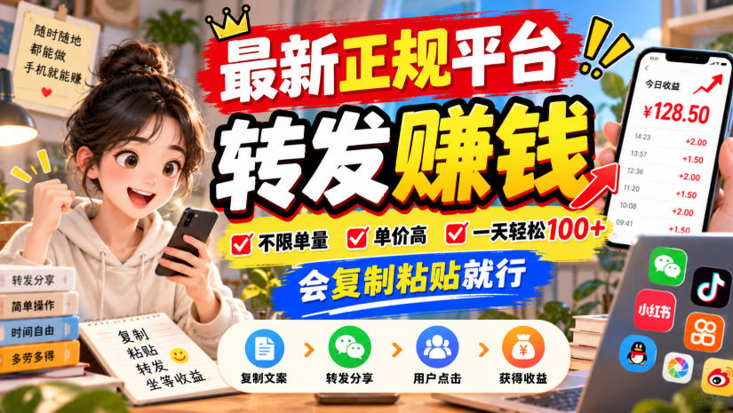 最新正规平台，转发賺钱，不限单量，单价高，一天轻松100+，会复制粘贴就行【揭秘】-悟思笔记，一个低调的学习营。