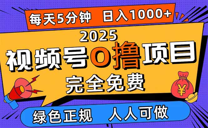 2025视频号0撸项目，5分钟一个号，日入1000+，人人可做-悟思笔记，一个低调的学习营。