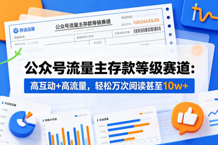 公众号流量主之存款等级赛道，高互动+高流量，轻松达到万次阅读，甚至10w+-悟思笔记，一个低调的学习营。