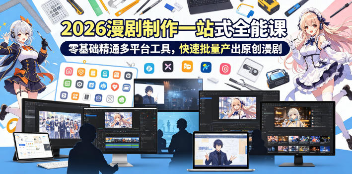 2026 AI漫剧制作一站式全能课，零基础精通多平台工具，快速批量产出原创漫剧-悟思笔记，一个低调的学习营。