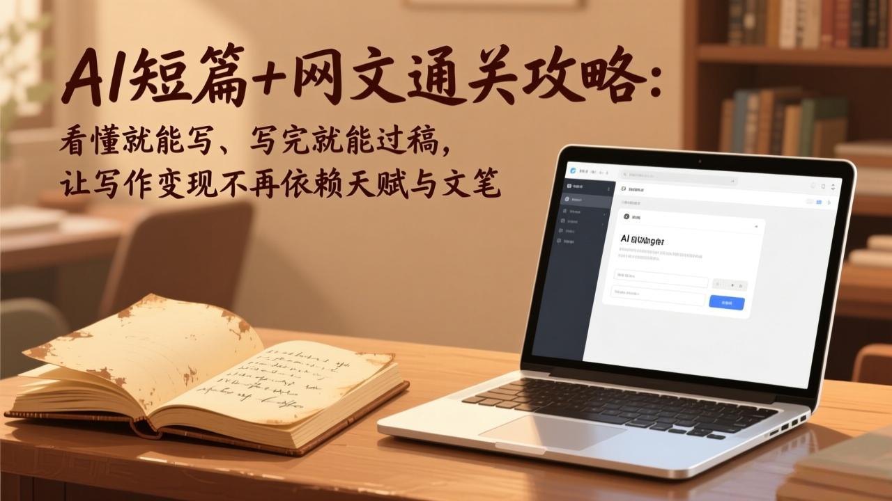 AI短篇+网文通关攻略：看懂就能写、写完就能过稿，让写作变现不再依赖天赋与文笔-悟思笔记，一个低调的学习营。