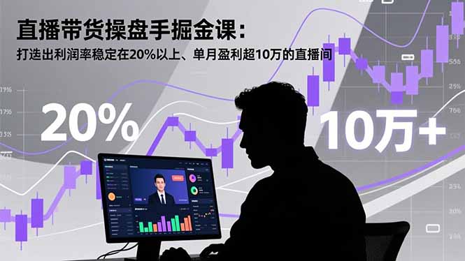 直播带货操盘手掘金课：打造出利润率稳定在20%以上、单月盈利超10万的直播间-悟思笔记，一个低调的学习营。