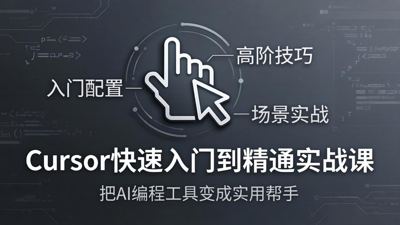 Cursor快速入门到精通实战课：入门配置+高阶技巧+场景实战，把AI编程工具变成实用帮手-悟思笔记，一个低调的学习营。