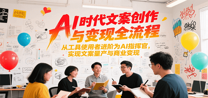 AI时代文案创作与变现全流程，从工具使用者进阶为AI指挥官，实现文案量产与商业变现-悟思笔记，一个低调的学习营。
