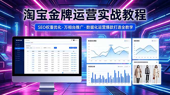 2026 淘宝金牌运营实战教程，SEO权重优化万相台推广，数据化运营爆款打造全教学-悟思笔记，一个低调的学习营。