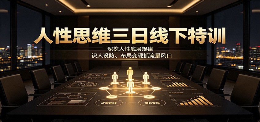 人性思维三日线下特训：深挖人性底层规律，识人设防、布局变现抓流量风口-悟思笔记，一个低调的学习营。
