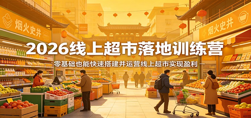 2026线上超市落地训练营，零基础也能快速搭建并运营线上超市实现盈利-悟思笔记，一个低调的学习营。