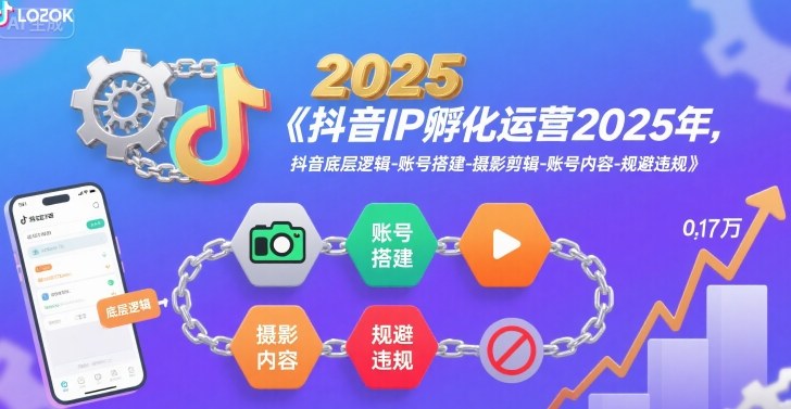 抖音IP孵化运营2025年，抖音底层逻辑-账号搭建-摄影剪辑-账号内容-规避违规-悟思笔记，一个低调的学习营。