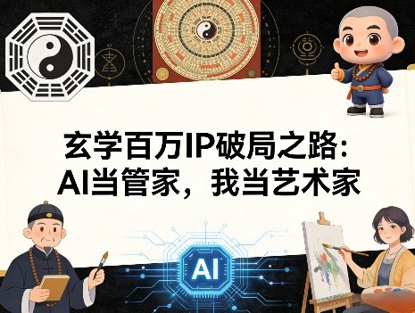 玄学百万IP破局之路：AI当管家，我当艺术家-悟思笔记，一个低调的学习营。