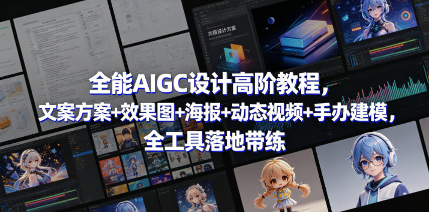 全能AIGC设计高阶教程，文案方案+效果图+海报+动态视频+手办建模，全工具落地带练-悟思笔记，一个低调的学习营。