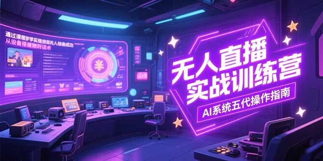 无人直播实操训练营，从设备搭建到话术，AI系统五代操作指南(7月更新-悟思笔记，一个低调的学习营。
