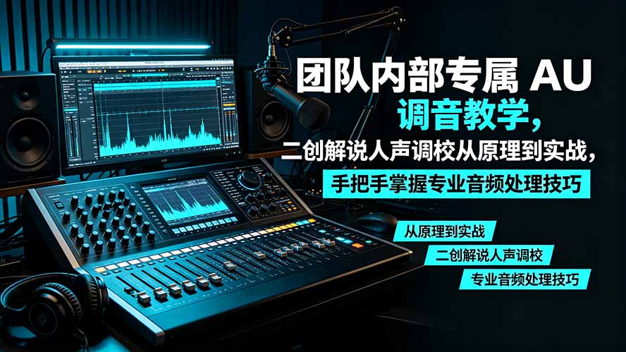 某大佬团队内部专属 AU 调音教学，二创解说人声调校从原理到实战，手把手掌握专业音频处理技巧-悟思笔记，一个低调的学习营。