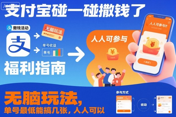 支付宝碰一碰撒钱了，无脑玩法，单号最低能搞几张，人人可以撸【揭秘】-悟思笔记，一个低调的学习营。