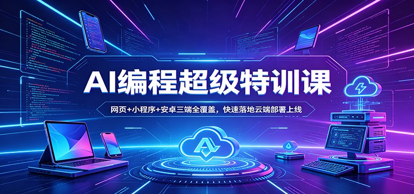 AI编程超级特训课：网页+小程序+安卓三端全覆盖，快速落地云端部署上线-悟思笔记，一个低调的学习营。