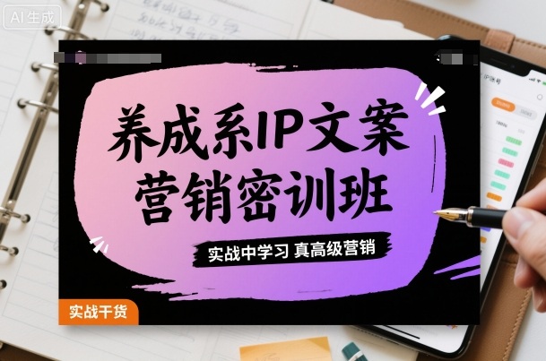 养成系IP文案营销密训班，实战中学习真高级营销-悟思笔记，一个低调的学习营。