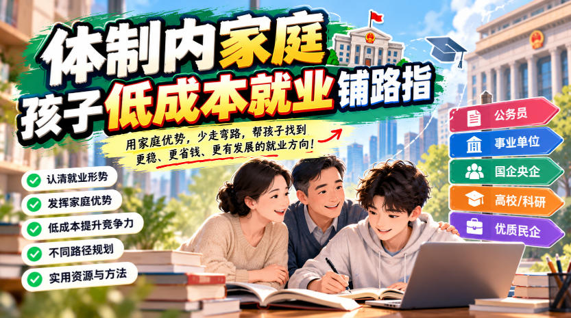 某公众号付费文章：体制内家庭，孩子低成本就业铺路指-悟思笔记，一个低调的学习营。