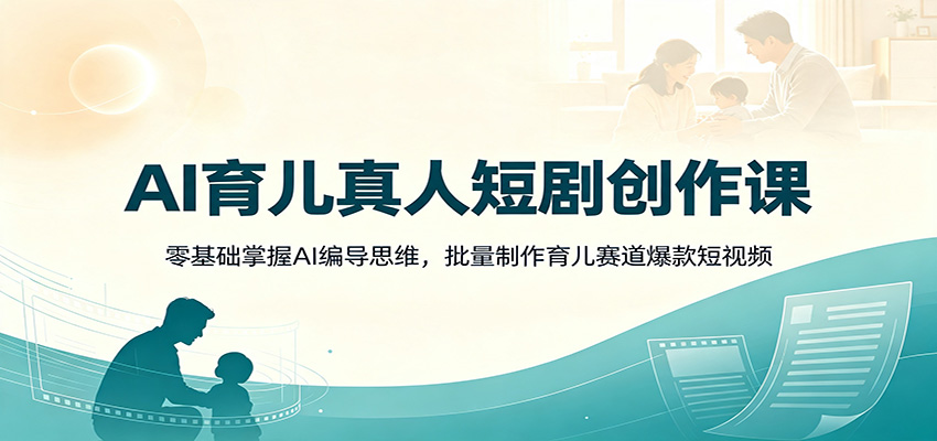 AI育儿真人短剧创作课：零基础掌握AI编导思维，批量制作育儿赛道爆款短视频-悟思笔记，一个低调的学习营。