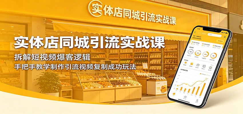 实体店同城引流实战课：拆解短视频爆客逻辑，手把手教学制作引流视频复制成功玩法-悟思笔记，一个低调的学习营。