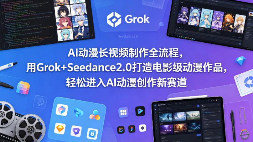 AI动漫长视频制作全流程，用Grok+Seedance2.0打造电影级动漫作品，轻松进入AI动漫创作新赛道-悟思笔记，一个低调的学习营。