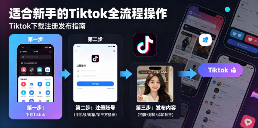 Tiktok下载注册发布，适合新手的Tiktok全流程操作-悟思笔记，一个低调的学习营。