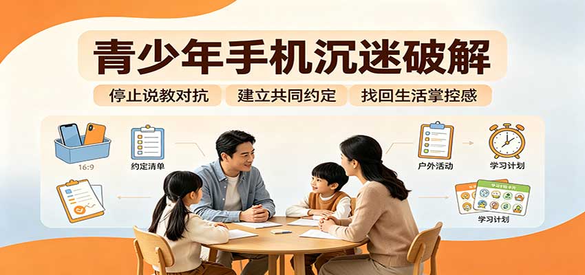 青少年手机沉迷破解：跳出管控说教思维，六步法引导孩子夺回注意力掌控权-悟思笔记，一个低调的学习营。