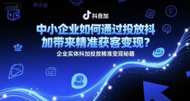 中小企业如何通过投放抖加带来精准获客变现？企业实体抖加投放精准变现秘籍-悟思笔记，一个低调的学习营。