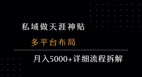 私域做天涯神贴 多平台布局 月入5k+详细流程拆解-悟思笔记，一个低调的学习营。