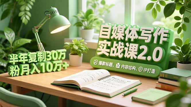 自媒体写作实战课2.0，爆款标题、内容结构、IP打造，半年复制30万粉月入10万+-悟思笔记，一个低调的学习营。