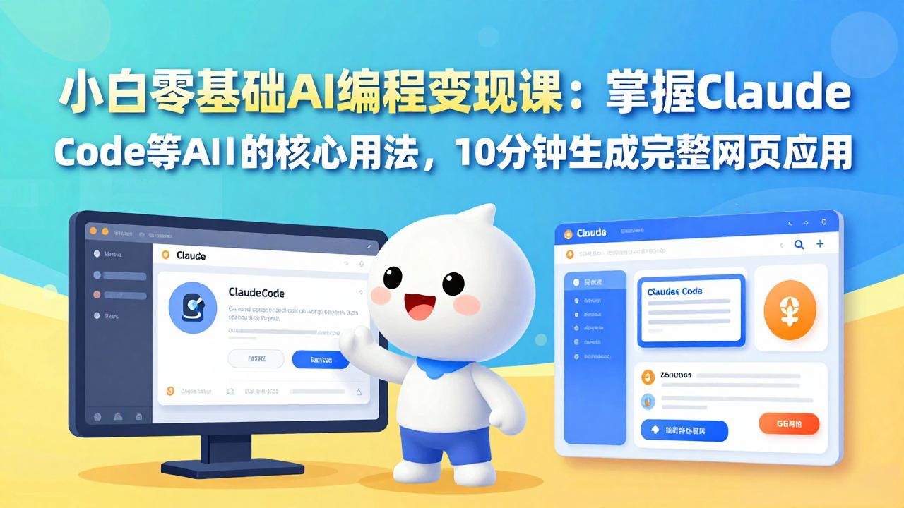 小白零基础AI编程变现课：掌握Claude Code等AI工具的核心用法，10分钟生成完整网页应用-悟思笔记，一个低调的学习营。