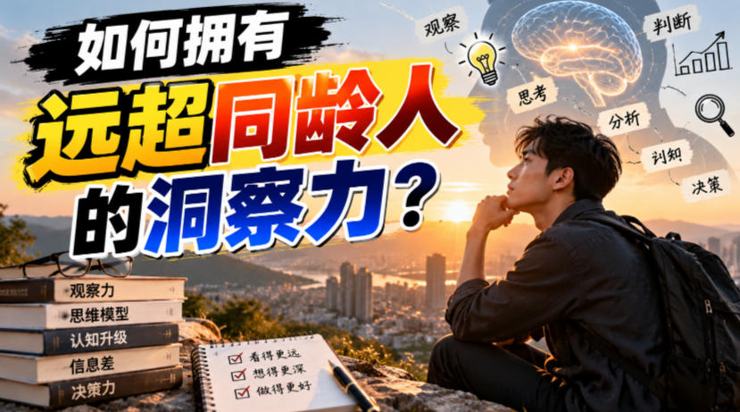 付费文章：如何拥有远超同龄人的洞察力？-悟思笔记，一个低调的学习营。